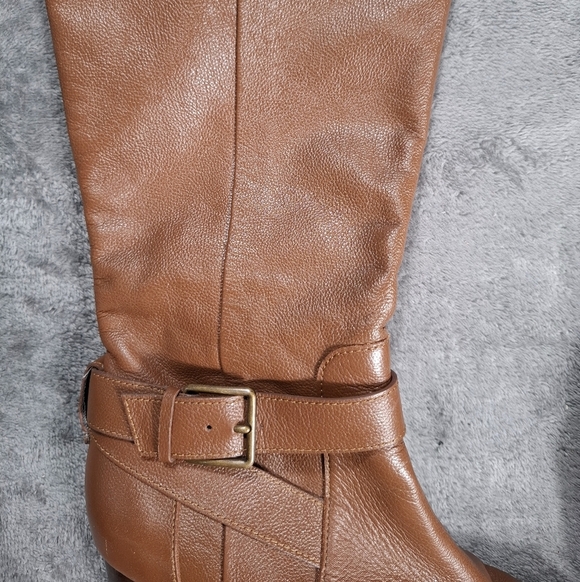 Cole Haan 'Hinckley Boot II' Knee High Sequoia Heel Brown Leather Size 8M - Picture 4 of 15
